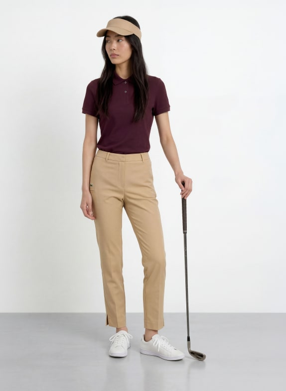 LACOSTE Piqué poloshirt DONKERROOD