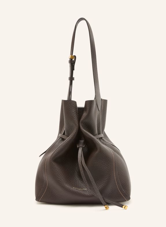 GIANNI CHIARINI Beuteltasche SIENNA mit Pouch DUNKELBRAUN / GOLD