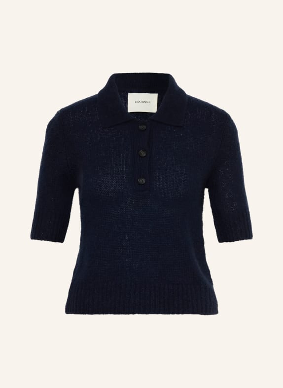 LISA YANG Polo en maille MASY avec cachemire BLEU FONCÉ