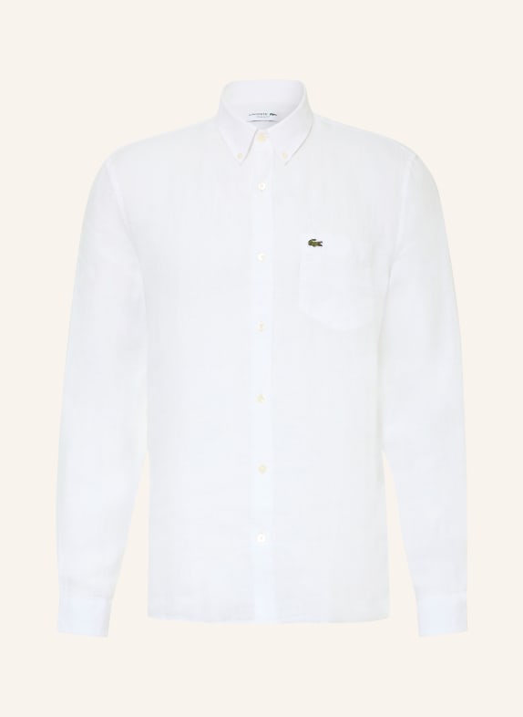 LACOSTE Lněná košile Regular Fit BÍLÁ