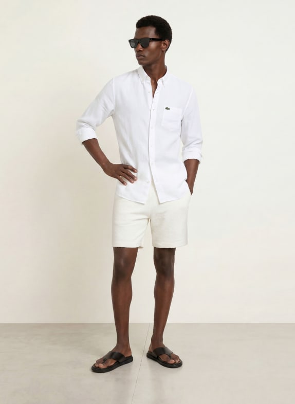 LACOSTE Linnen overhemd Regular Fit WIT