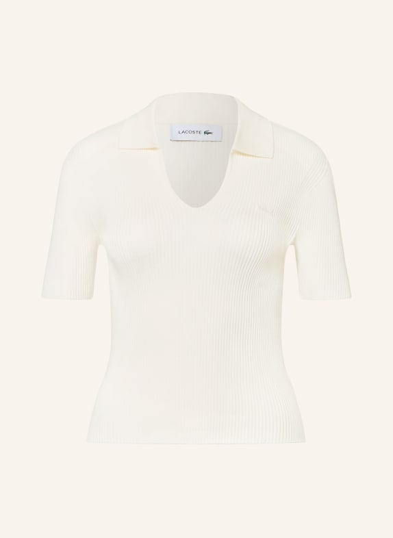 LACOSTE Strick-Poloshirt WEISS