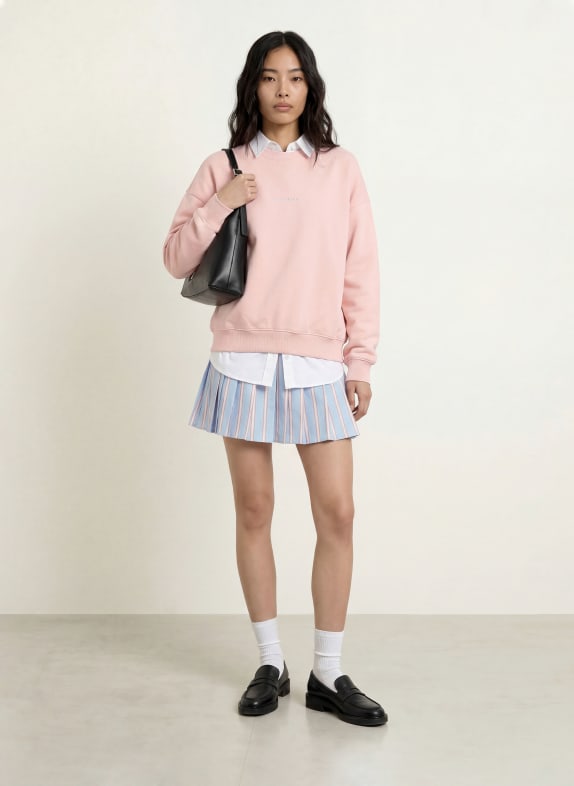 LACOSTE Plooirok LICHTBLAUW / ZALM / WIT
