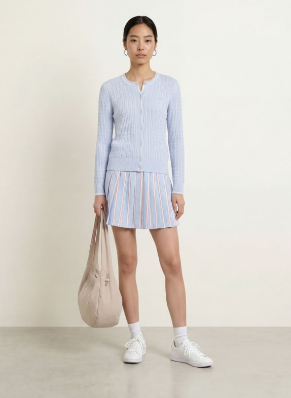 LACOSTE Gebreid vest LICHTBLAUW / WIT