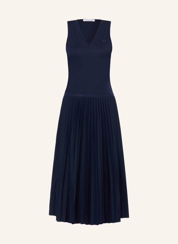 LACOSTE Jerseykleid mit Plissees DUNKELBLAU