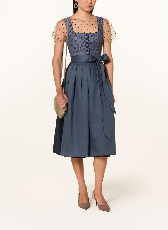 AlpenHERZ Dirndl-bluse LOLA BEIGE / MØRKEBLÅ