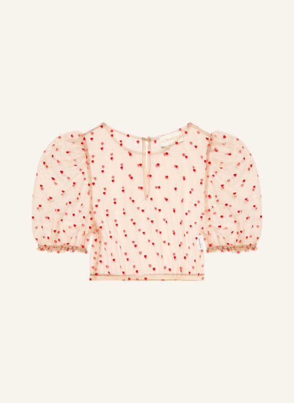 AlpenHERZ Dirndlbluse LOLA BEIGE / ROT