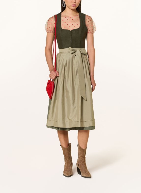 AlpenHERZ Dirndl-bluse LOLA BEIGE / RØD