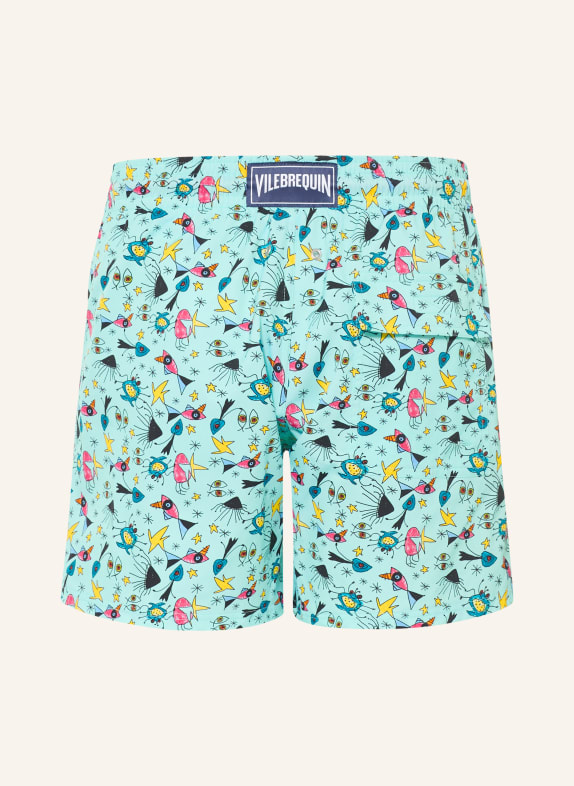 VILEBREQUIN Zwemshort AQUATIC CARNIVAL TURQUOISE / ROZE / GEEL