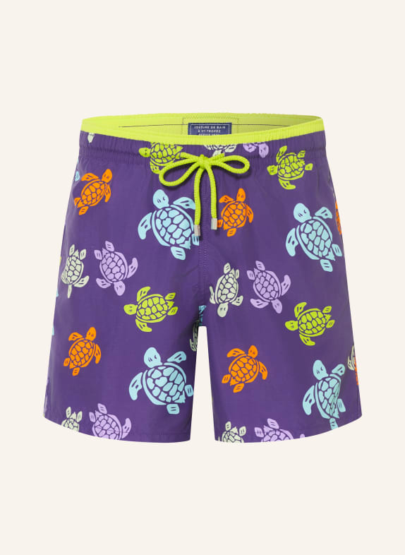VILEBREQUIN Badeshorts TORTUES MULTICOLORES LILA / ORANGE / HELLBLAU