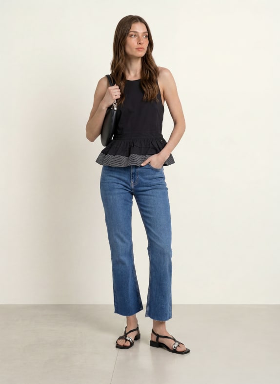 BOSS Blousetop IDIL ZWART / WIT