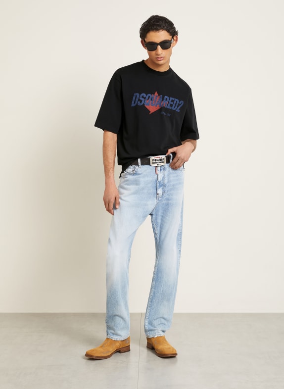 DSQUARED2 Tricou NEGRU / ROȘU ÎNCHIS / ALBASTRU ÎNCHIS
