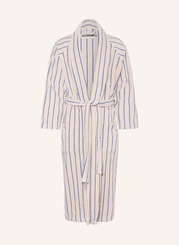 BONGUSTA Peignoir unisexe NARAM ÉCRU / BLEU