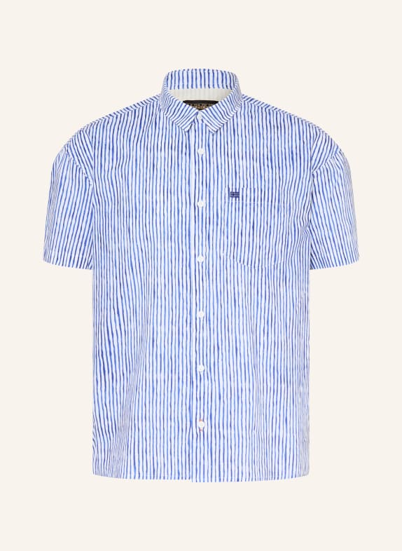 NAPAPIJRI Chemise à manches courtes G-ELIOR Comfort Fit BLANC / BLEU