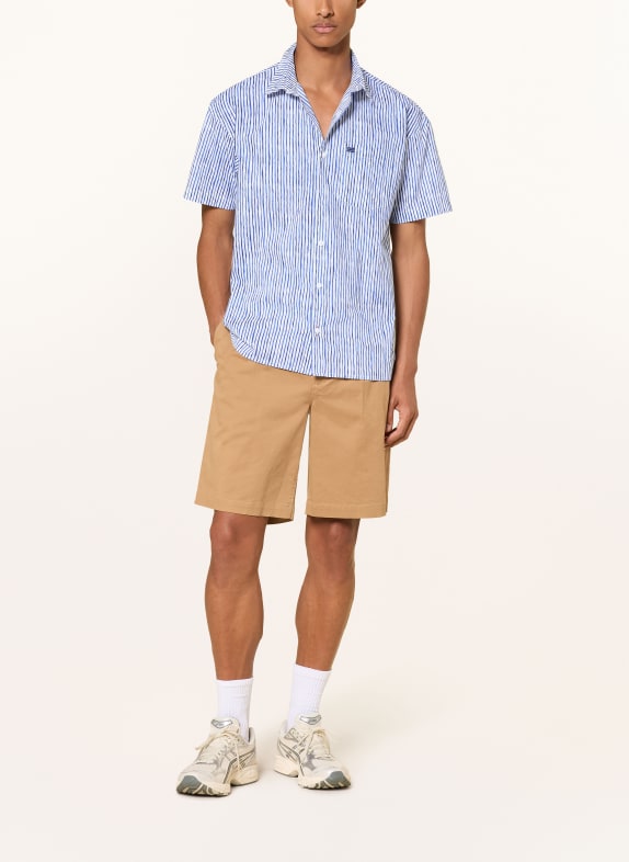 NAPAPIJRI Overhemd met korte mouwen G-ELIOR Comfort Fit WIT / BLAUW