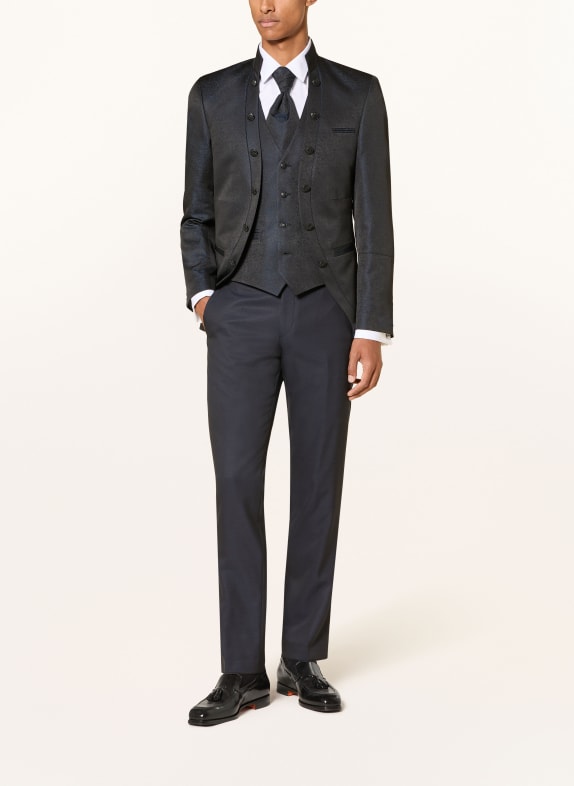 WILVORST Slim fit colbertvest 030 SCHWARZ