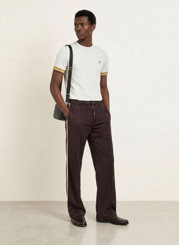 FRED PERRY T-shirt LICHTGRIJS / OLIJF / KAKI