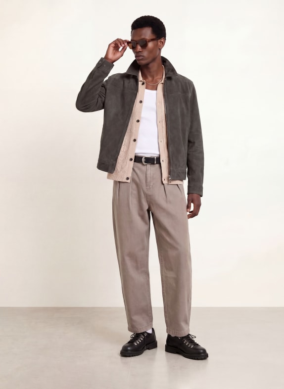 ALLSAINTS Leren jas RHONE DONKERGRIJS