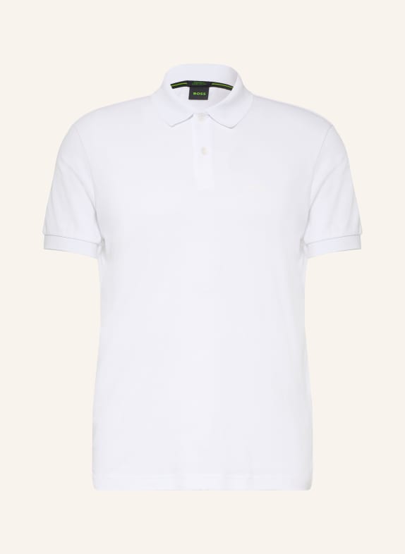 BOSS Tricou polo din jersey PIO ALB