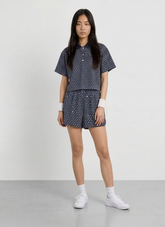 LACOSTE Short DONKERBLAUW / WIT