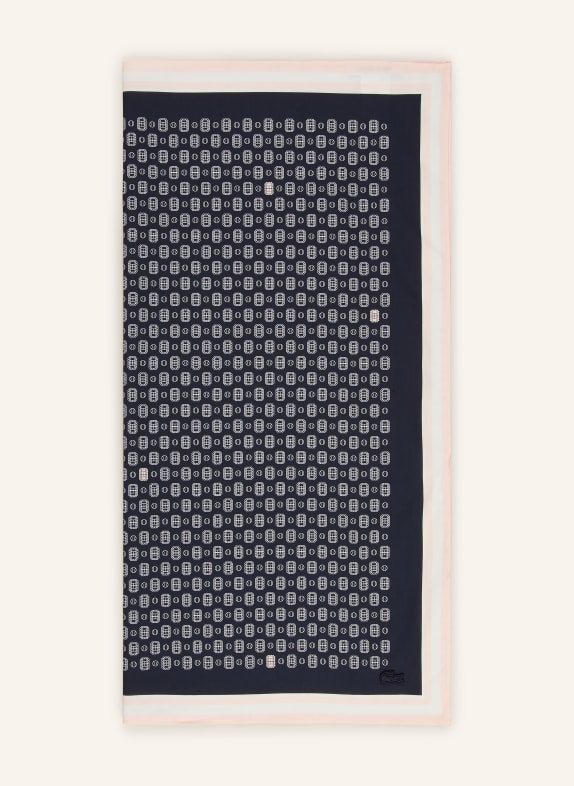 LACOSTE Halsdoek DONKERBLAUW / ROSE CLAIR / WIT