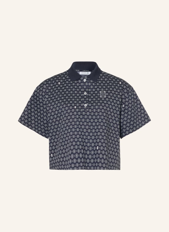 LACOSTE Blouseshirt DONKERBLAUW / WIT