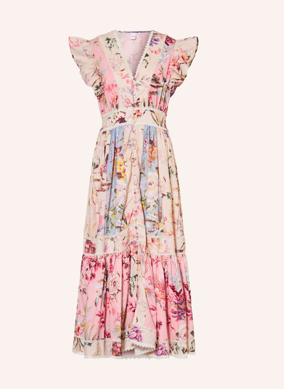Y.A.S. Kleid mit Rüschen und Spitze ROSA / CREME / BLAU