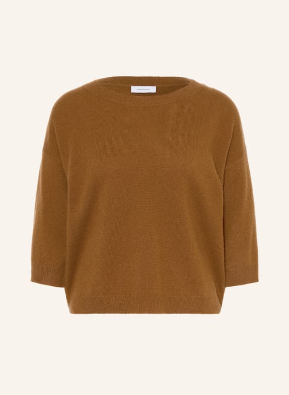 darling harbour Sweter z kaszmiru z rękawami 3/4 TOFFEE