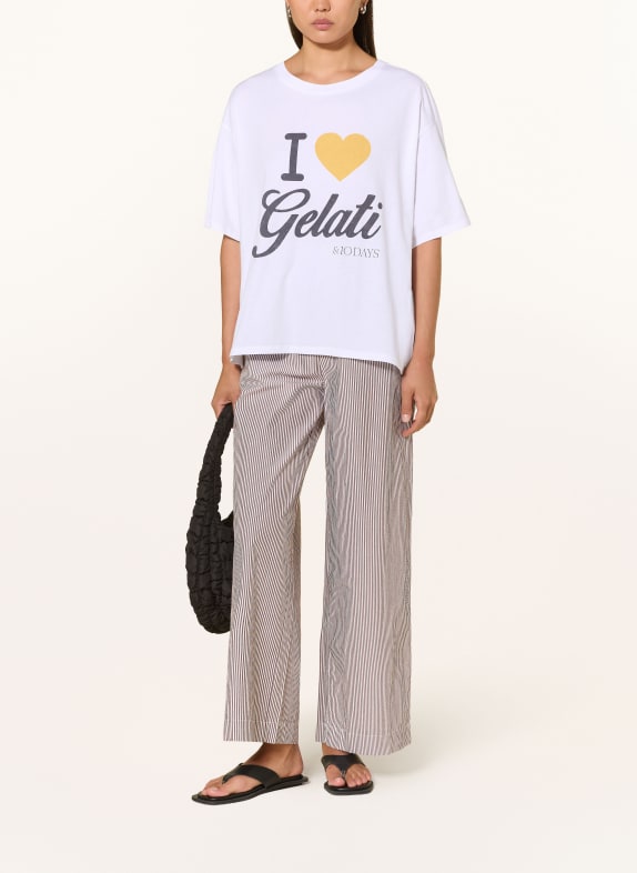 10DAYS T-shirt WHITE / DARK GRAY / LIGHT YELLOW