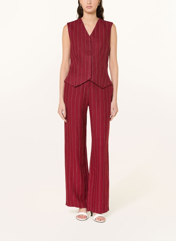 MSCH COPENHAGEN Marlene-broek MSCHCLARITTE DONKERROOD / CRÈME