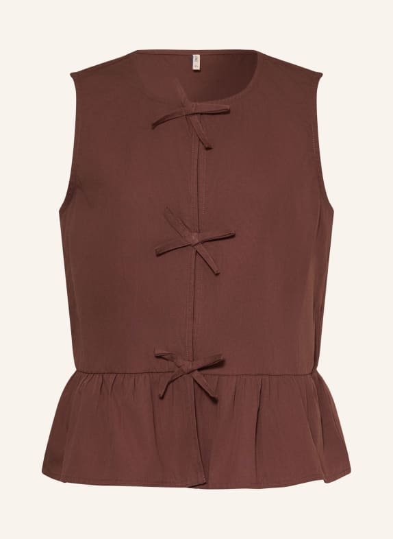 ONLY Blouse sans manches MARRON FONCÉ