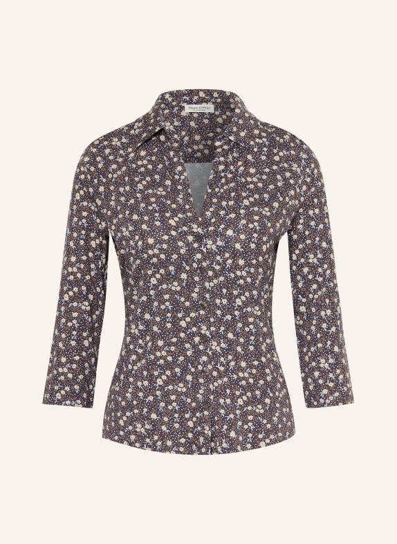 Marc O'Polo Bluse mit 3/4-Arm DUNKELGRAU / ECRU / HELLBLAU