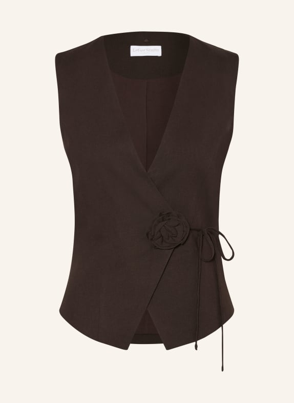 LeGer Studio Top JEMIE met linnen MARRON FONCÉ