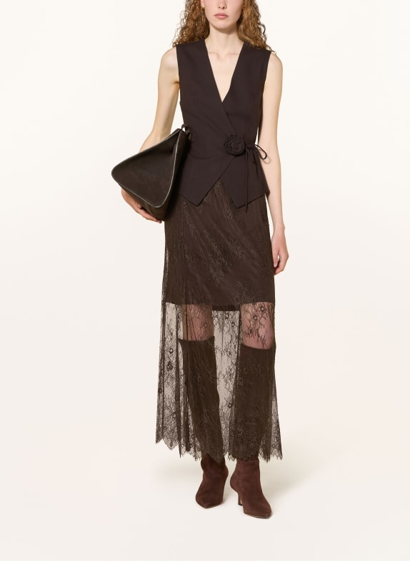 LeGer Studio Top JEMIE met linnen MARRON FONCÉ