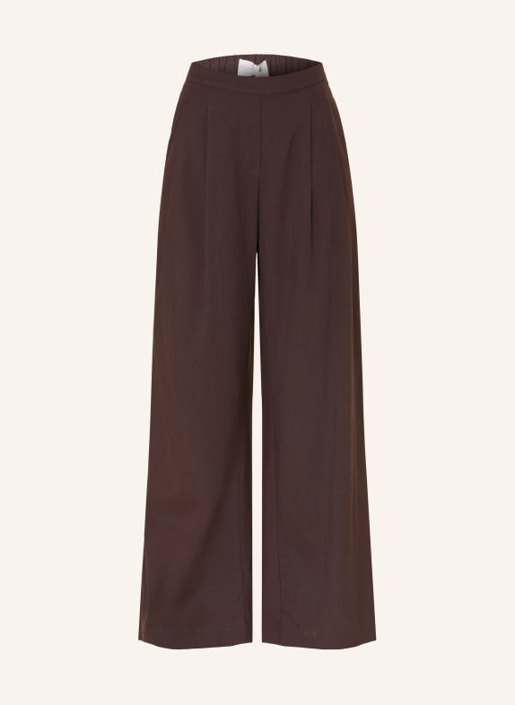 LeGer Studio JEMIE linen-blend trousers BROWN