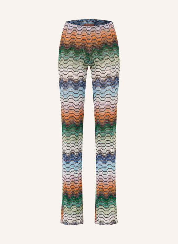 MISSONI Gebreide broek met glitterstof GROEN / ORANJE / BLAUW