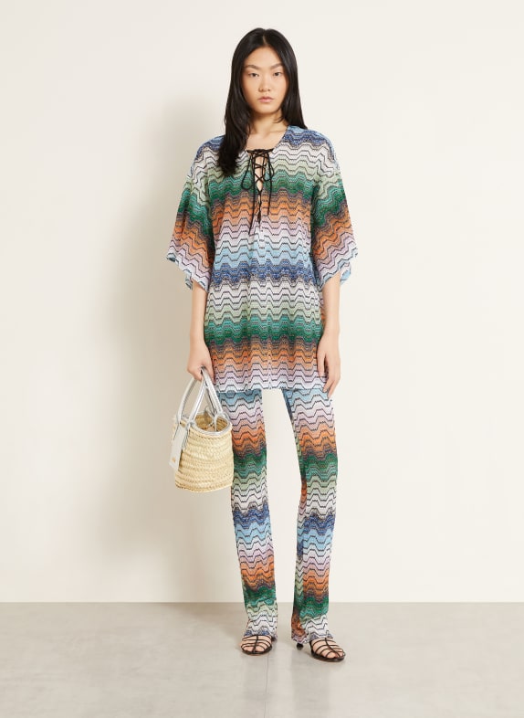 MISSONI Gebreide broek met glitterstof GROEN / ORANJE / BLAUW