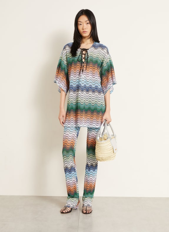 MISSONI Strandjurk met glinsterend garen MARRON FONCÉ / ORANJE / GROEN