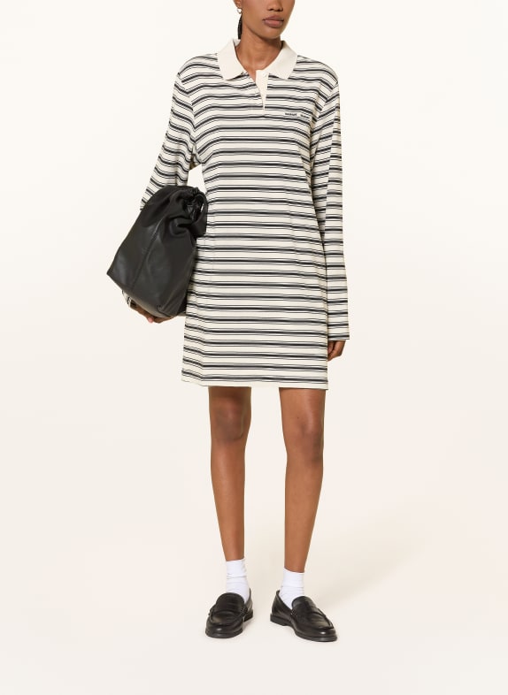 SAMSØE  SAMSØE Jersey-Polokleid SADOVER CREME / SCHWARZ