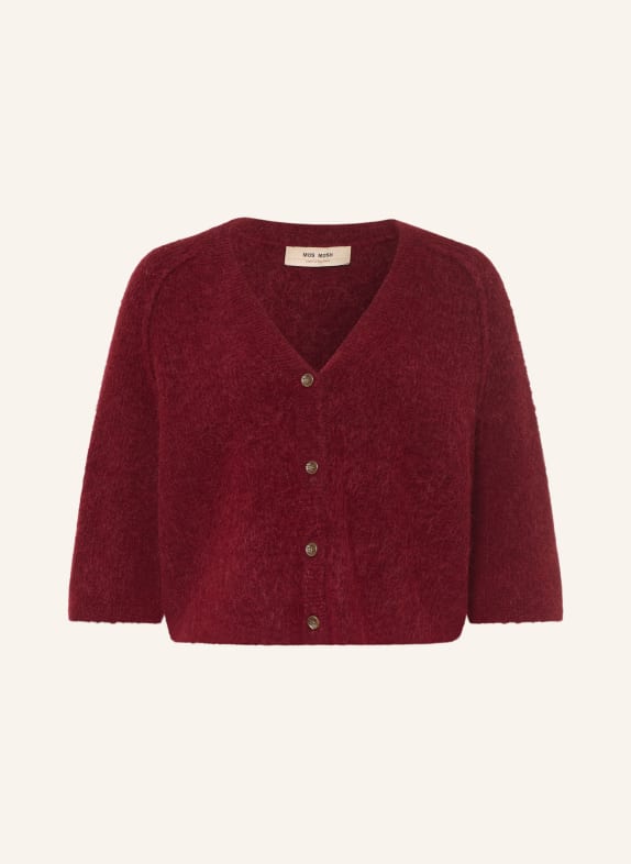 MOS MOSH Strickjacke MMTHORA LIZET mit Alpaka DUNKELROT