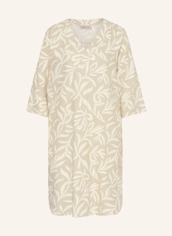 CARTOON Dress with linen and 3/4 sleeves BEIGE / CREAM