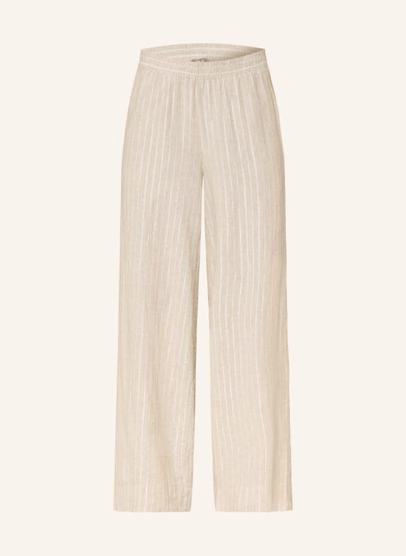 CARTOON Wide-leg trousers with glitter thread LIGHT BROWN / SILVER / WHITE