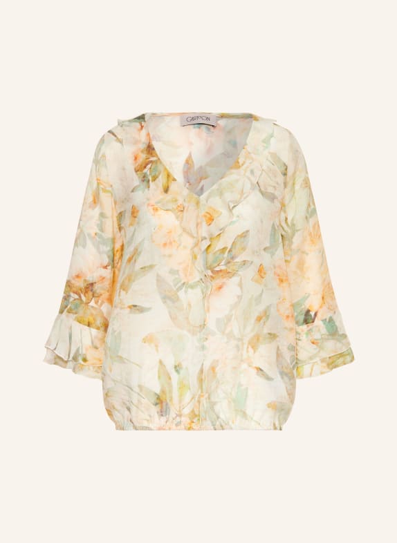CARTOON Shirt blouse with 3/4 sleeves and ruffles LIGHT GREEN / LIGHT PINK / GREEN