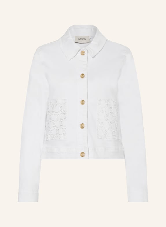 CARTOON Kastenjacke im Materialmix WEISS