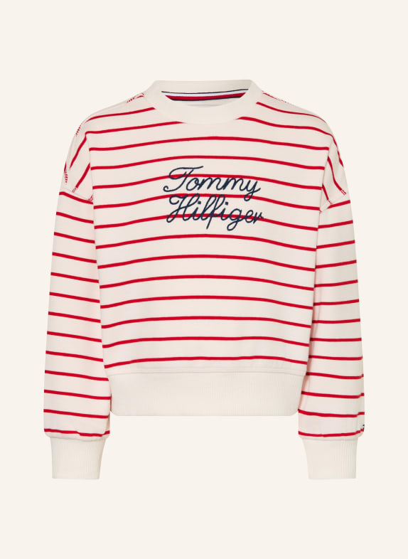 TOMMY HILFIGER Sweat-shirt BLANC / ROUGE / BLEU FONCÉ