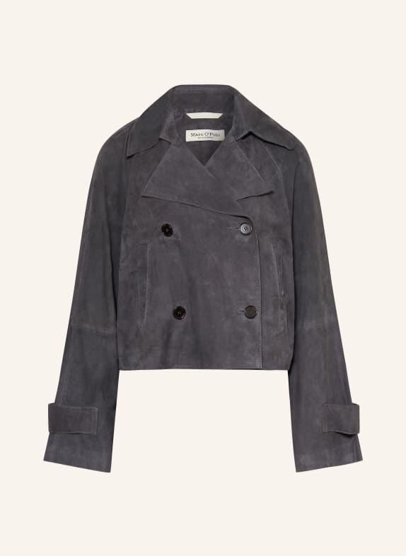 Marc O'Polo Leather jacket BLUE GRAY