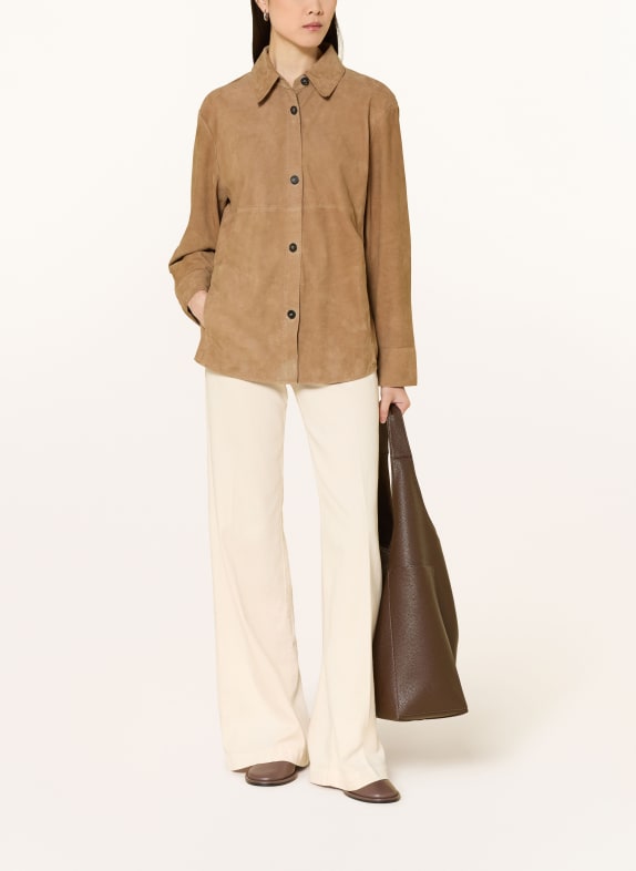 Marc O'Polo Leather overshirt CAMEL