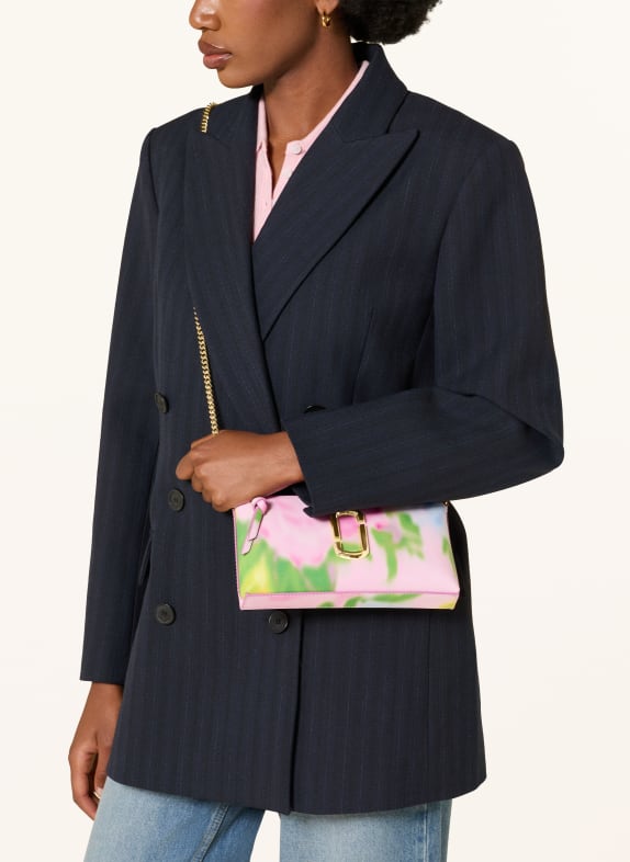 MARC JACOBS Schultertasche THE BLURRED FLORAL SNAPSHOT CONVERTIBLE SHOULDER BAG ROSA / GOLD / GRÜN