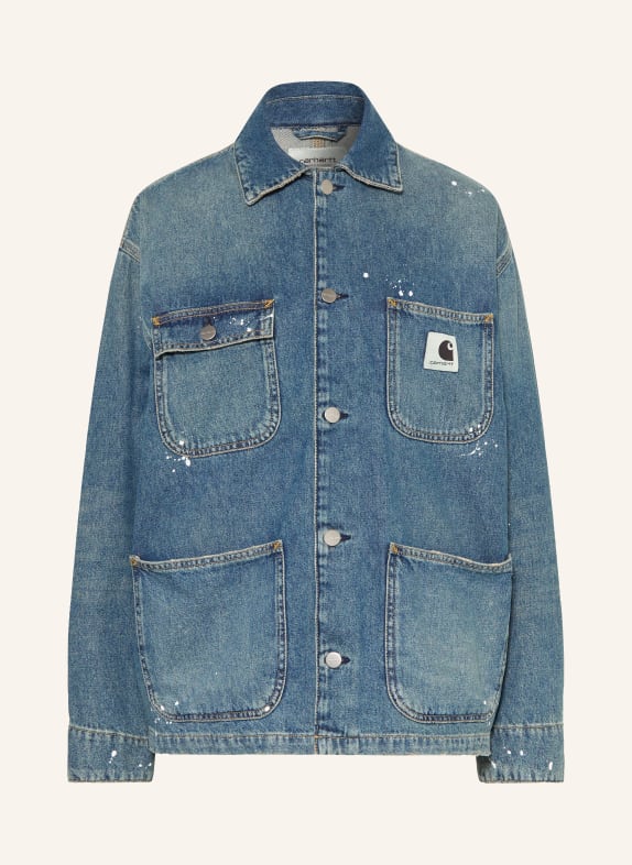 carhartt WIP Džínová bunda OG MICHIGAN COAT 01EJ Blue, destroy wash, splatter