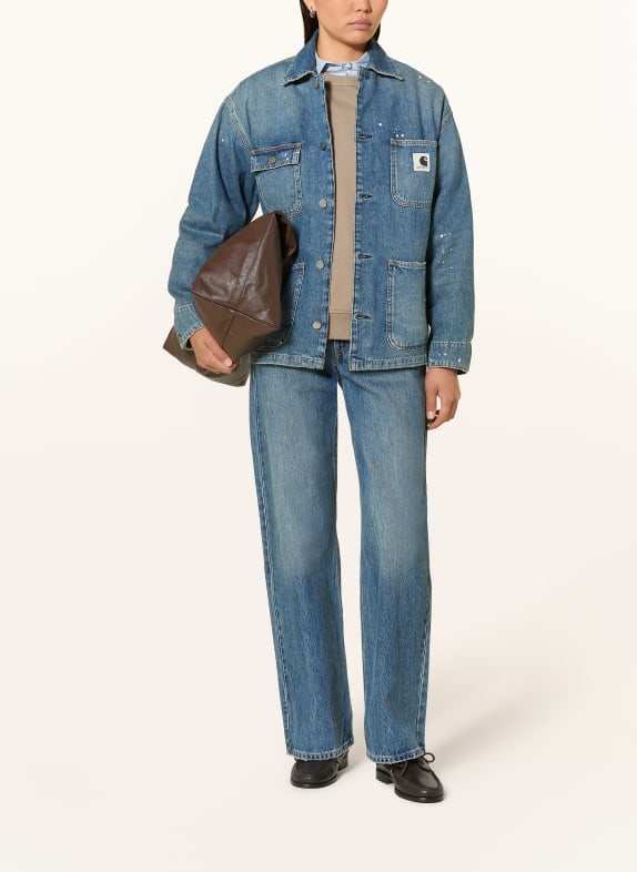 carhartt WIP Veste en jean OG MICHIGAN COAT 01EJ Blue, destroy wash, splatter